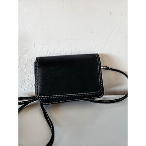 Thirty One BLACK Crossbody Shoulder Bag PURSE Handbag Small LOTS POCKETS